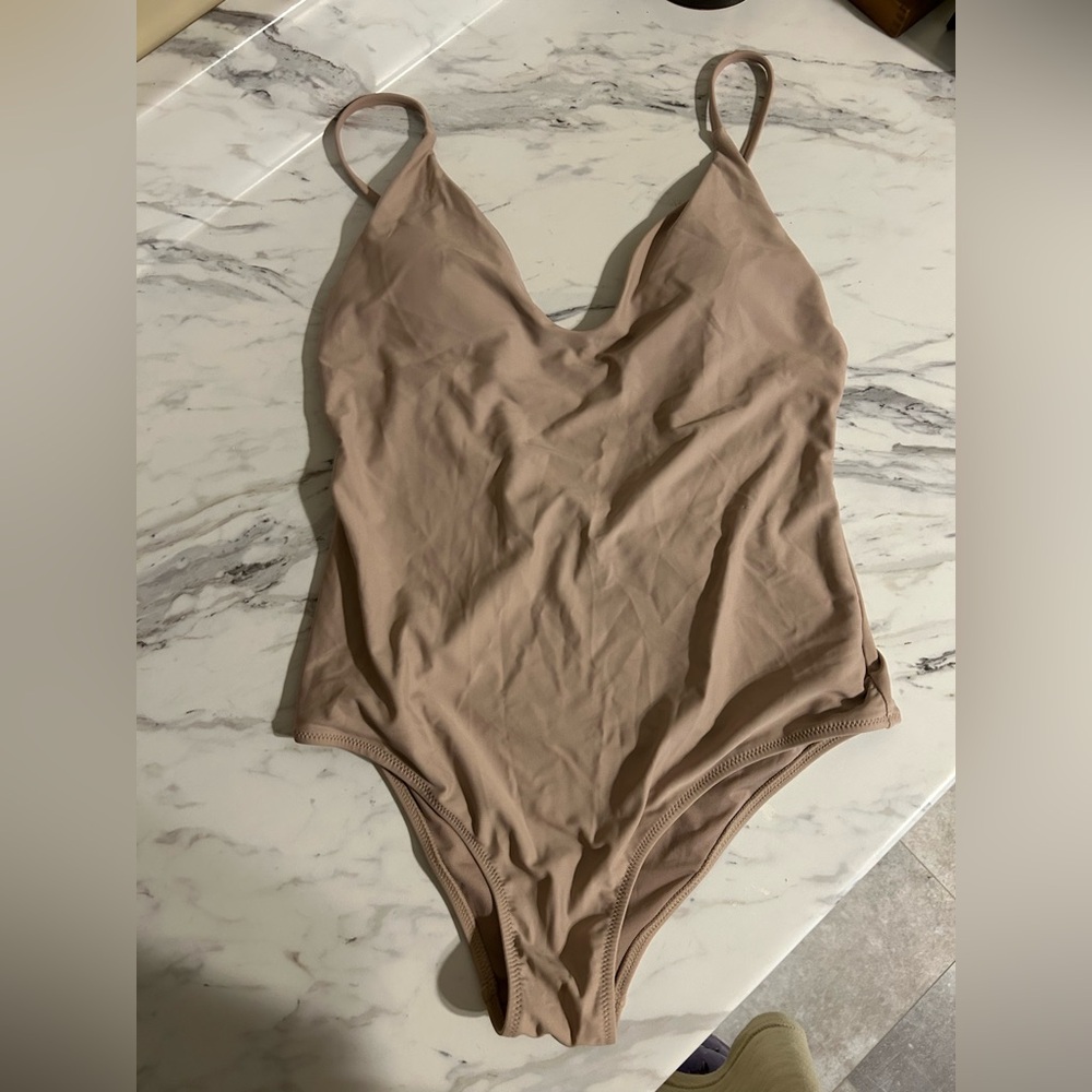 Aerie Beige One-Piece Swimsuit